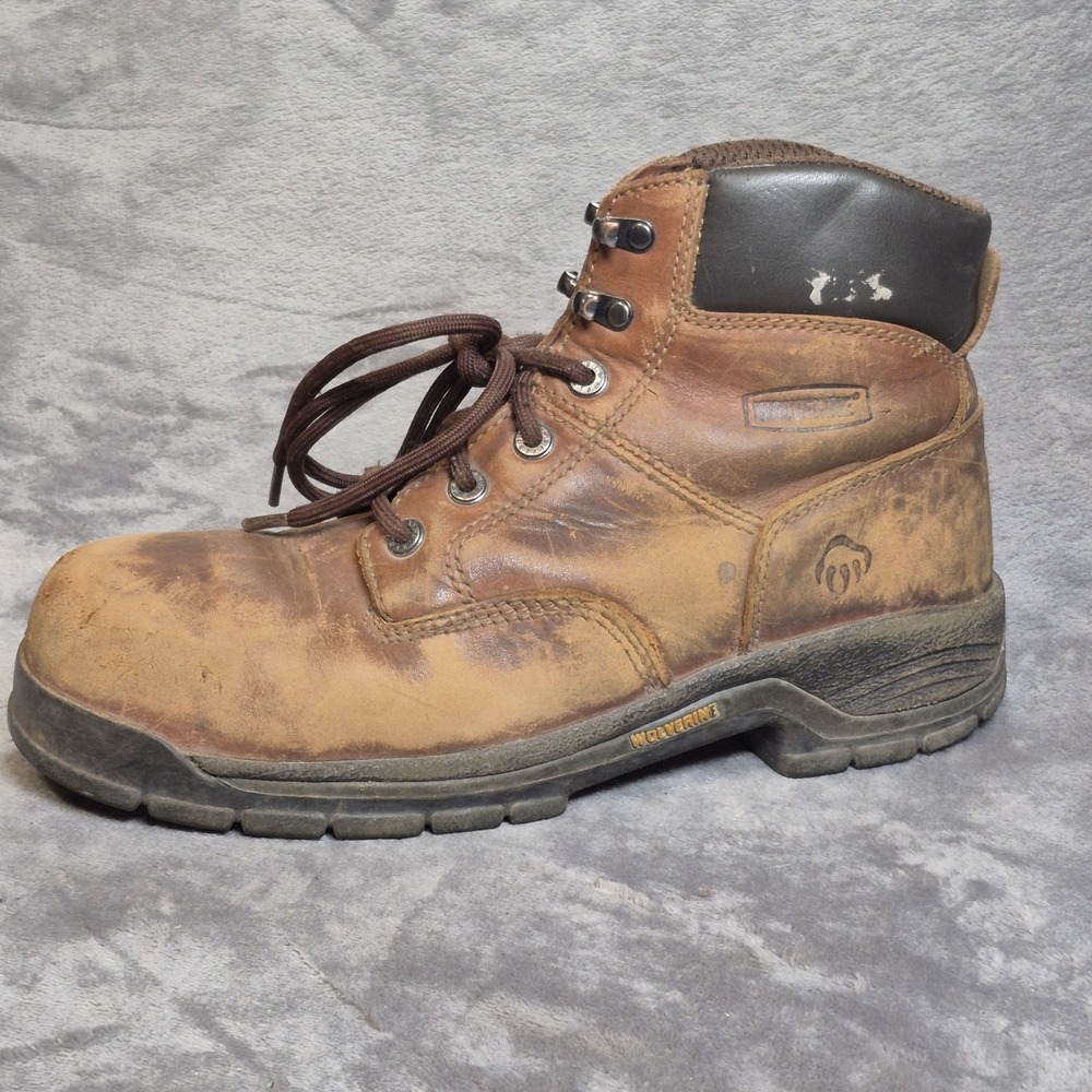 Wolverine Boots Womens 9.5 Brown Leather Harrison 6" Work Steel Toe EH
